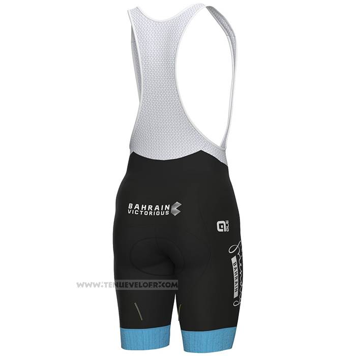 2023 Maillot Cyclisme Bahrain Victorious Rouge Noir Manches Courtes et Cuissard